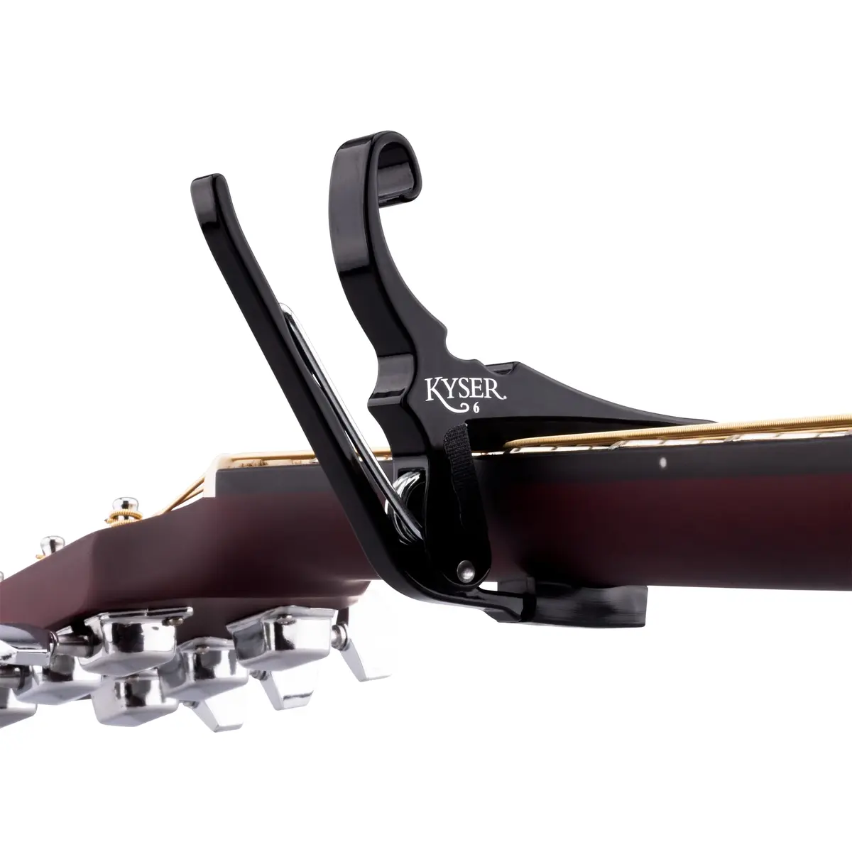 Kyser Quick-Change Guitar Capo for 6-string Acoustic Guitars, Black, KG6BA | One-Handed Pitch Transposition - view 3