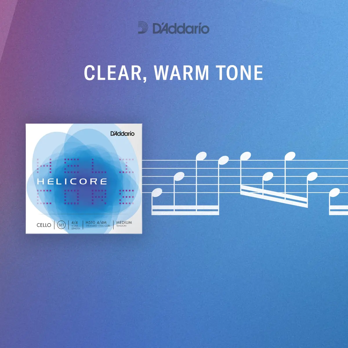 D'Addario Helicore Orchestral Bass String Set, 3/4 Scale, Medium Tension | Synthetic Zyex Core for Rich, Stable Tone (70-120 chars) - view 4