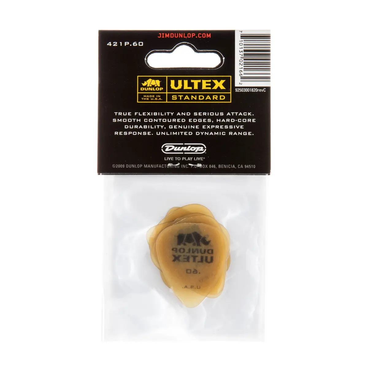 Jim Dunlop Ultex® Standard Pick .60MM | Durable, Bright Tone for Guitar & Bass (70-120 chars) - view 3