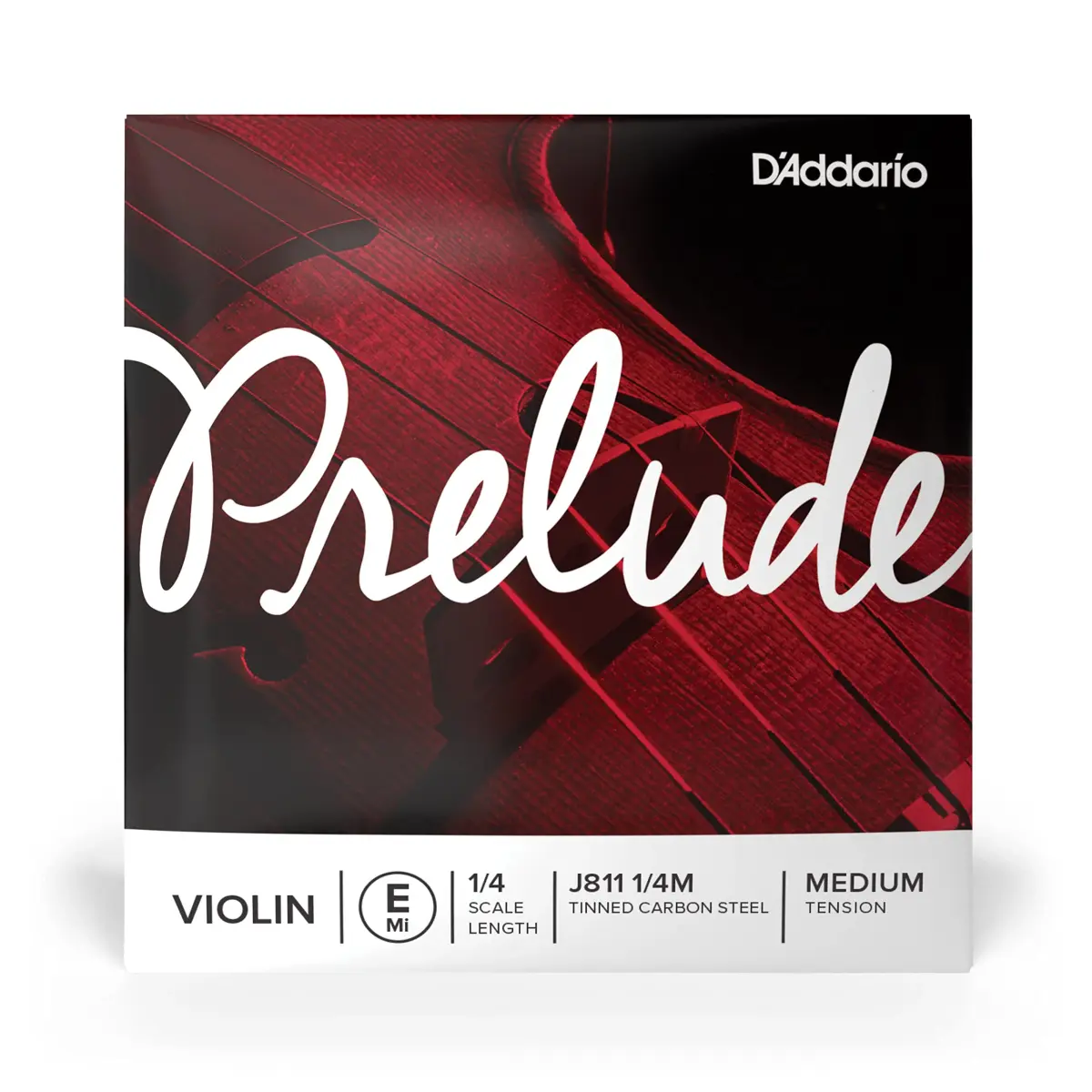 D'Addario Prelude Violin Single E String, 1/4 Scale, Medium Tension | Warm Tone, Durable, Educator's Choice - main product image
