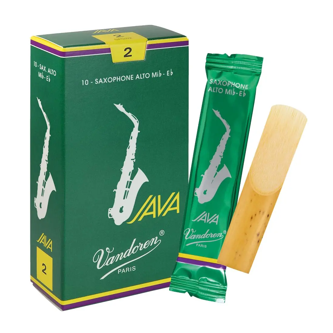 Vandoren JAVA Alto Sax Reeds Strength 2 (10 Pack) | Bright Sound, Immediate Response - main product image