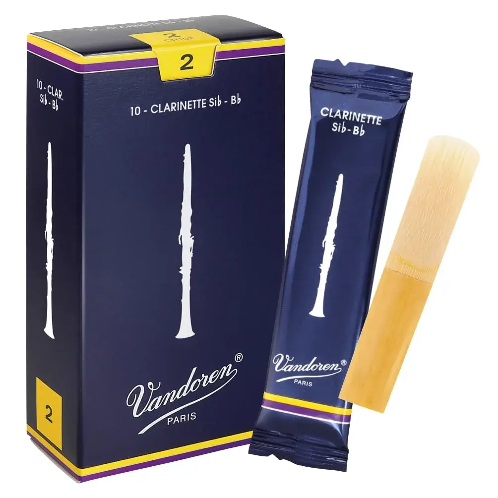 Vandoren CR102 Bb Clarinet Traditional Reeds Strength 2 (10-Pack) | Professional Response & Flexibility - main product image