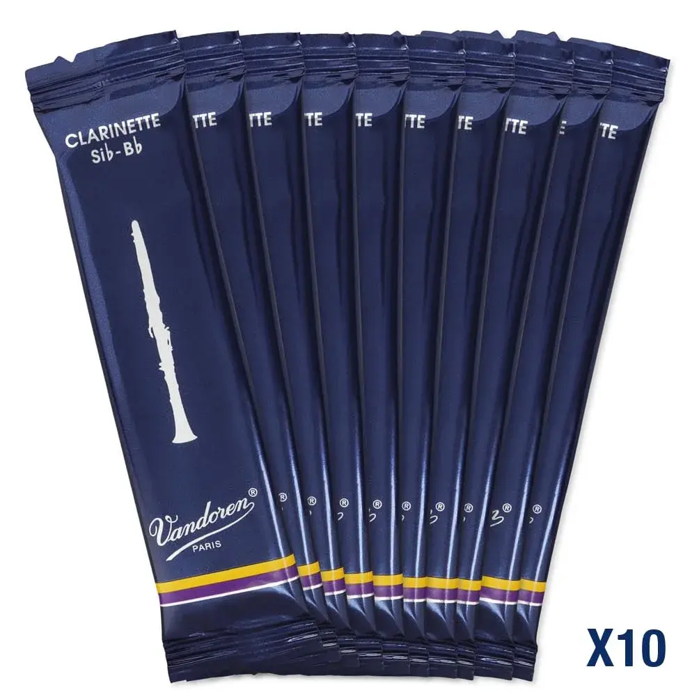 Vandoren CR105 Bb Clarinet Traditional Reeds Strength 5; Box of 10 | Authentic USA Import - view 3