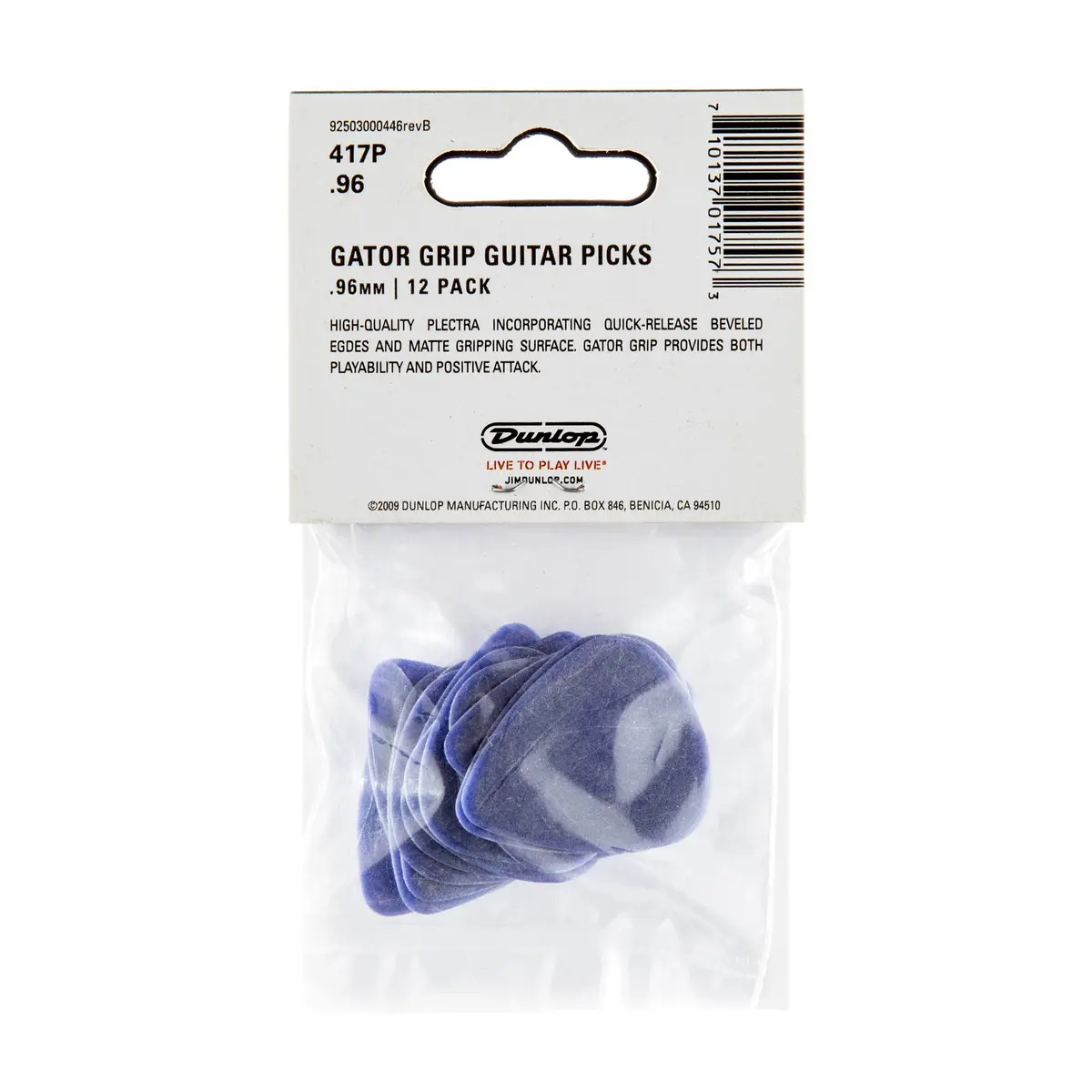 Jim Dunlop Gator Grip® Guitar Picks .96MM Violet Celluloid 12-Pack | Superior Control & Non-Slip Grip - view 3