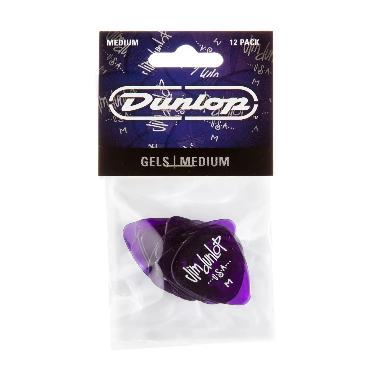 Jim Dunlop Gels Purple Medium Pick - 12 Pack | Durable Polycarbonate Plectrums for Guitar - view 4