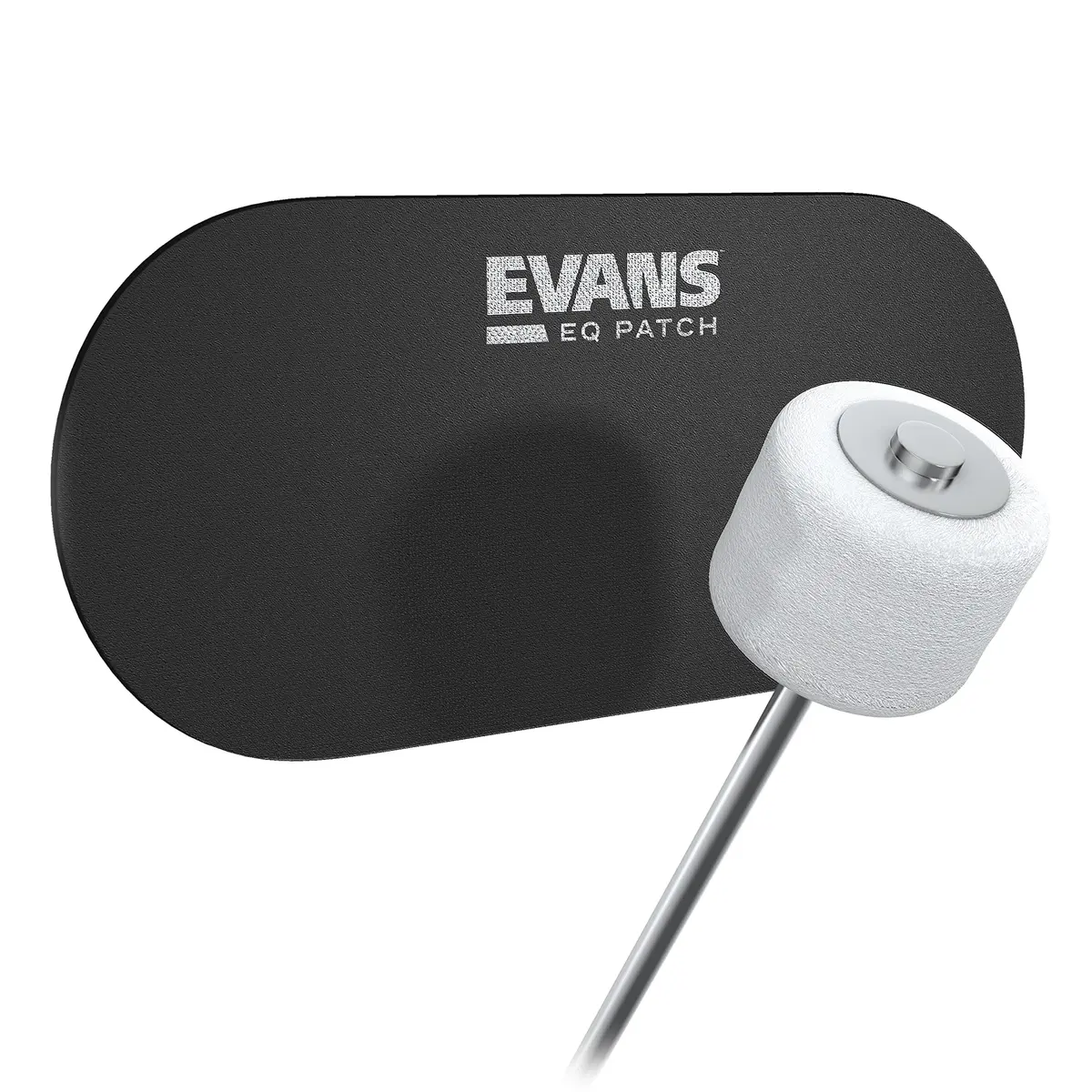 Evans EQ Double Pedal Patch, Black Nylon | Protects Bass Drum Head, Softens Attack - main product image