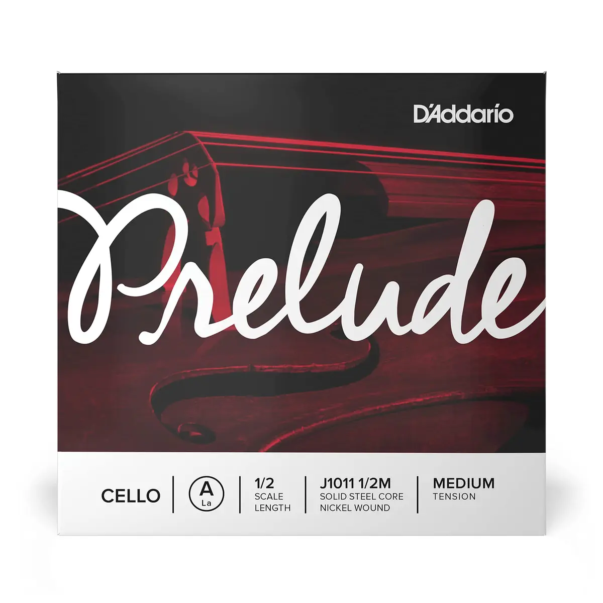D'Addario Prelude Cello A String 1/2 Scale | Warm Tone, Durable Steel Core - main product image