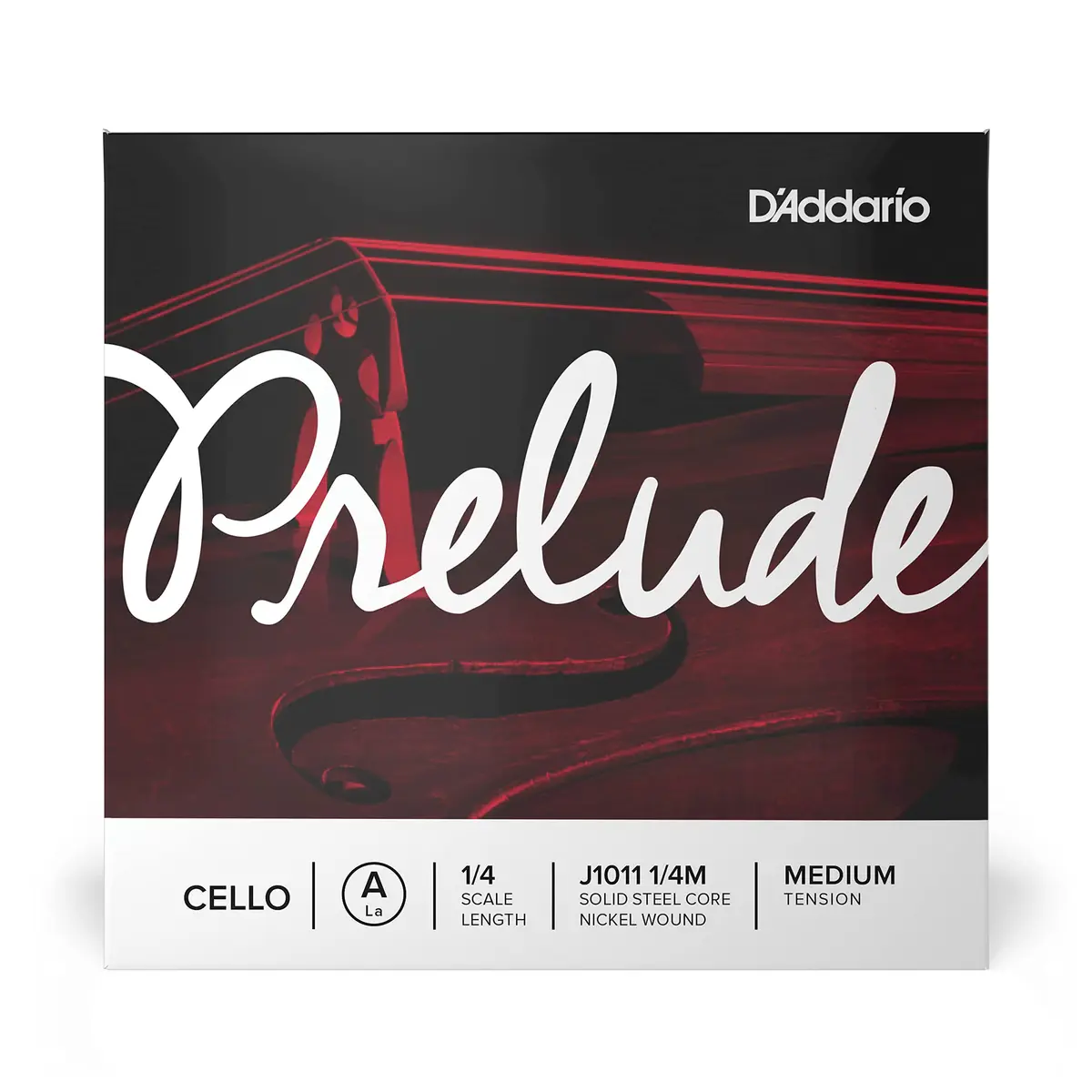 D'Addario Prelude Cello Strings 1/4 Scale, Medium Tension | Warm Tone & Durable Steel Core - main product image