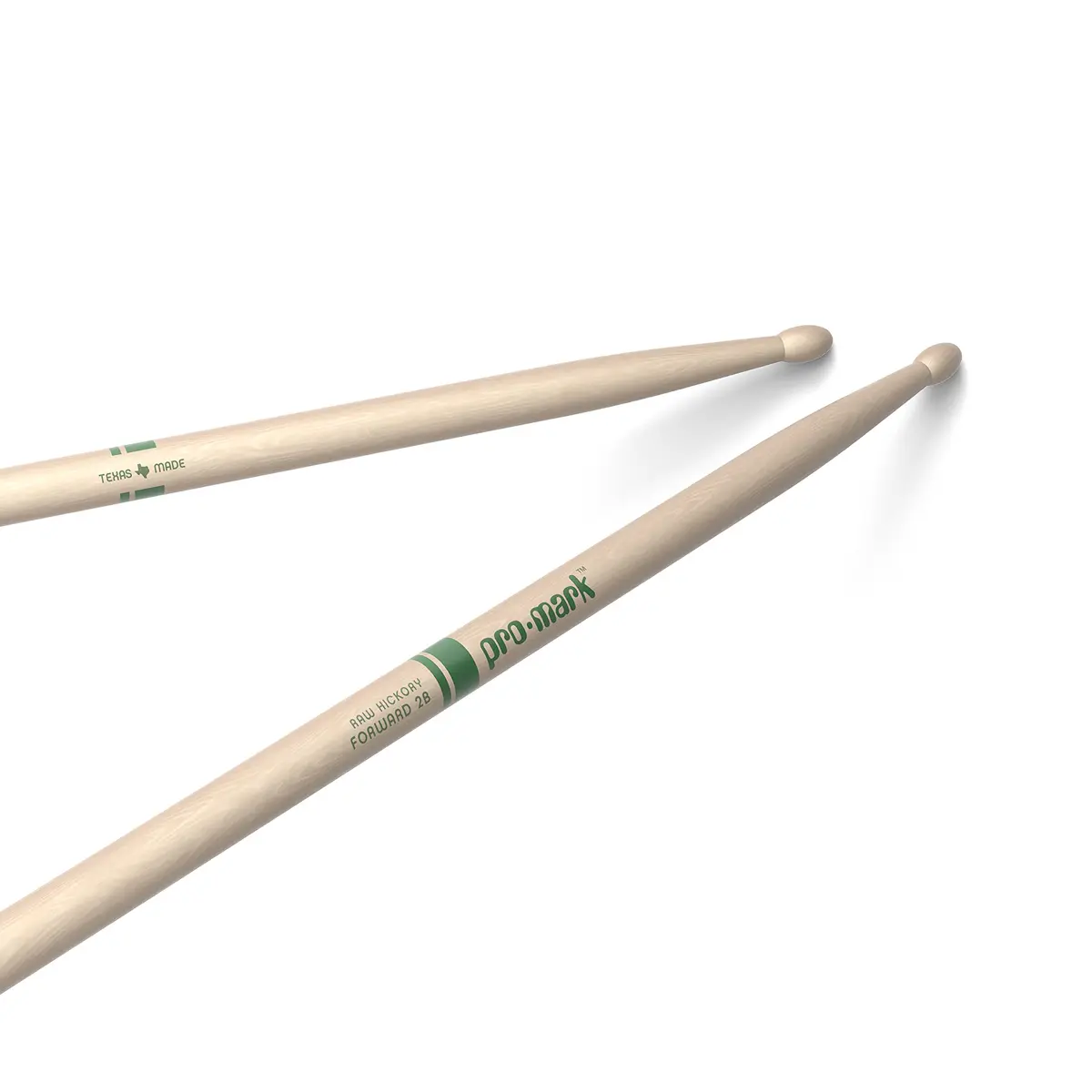ProMark Classic Forward 2B Drumsticks | Hickory Wood, Oval Tip, 16" Length - main product image
