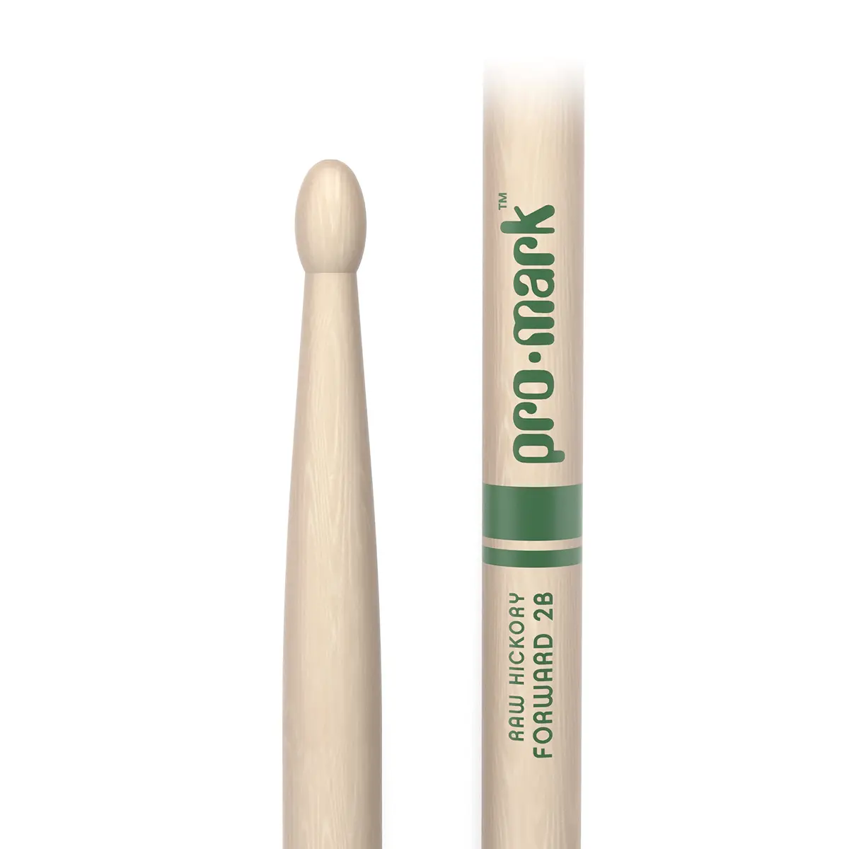 ProMark Classic Forward 2B Drumsticks | Hickory Wood, Oval Tip, 16" Length - view 2