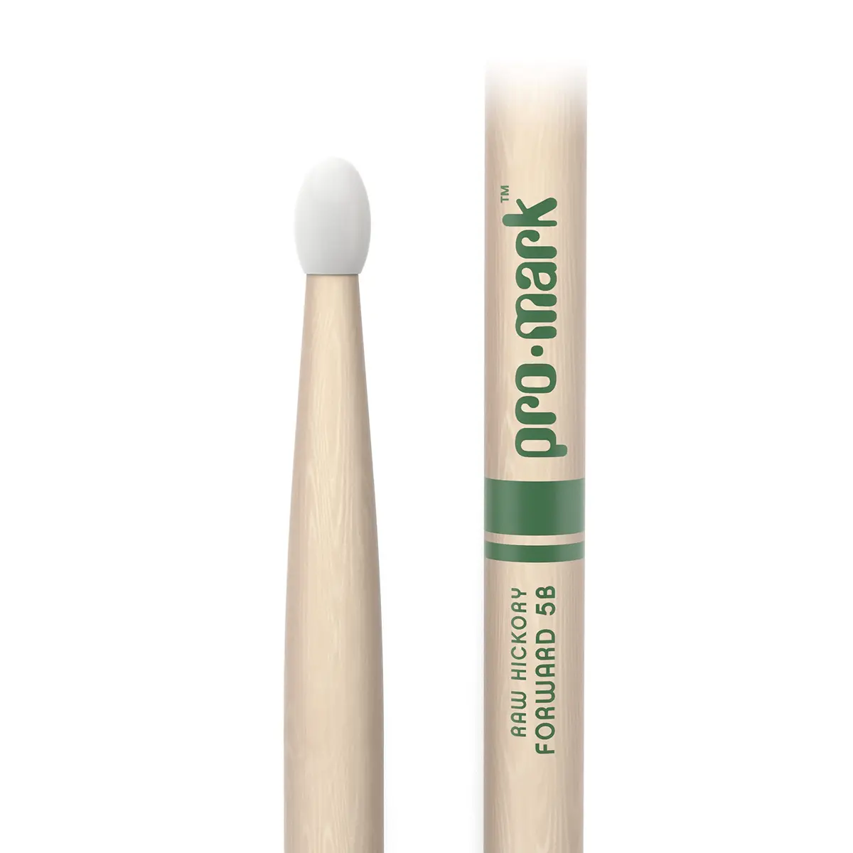 ProMark Classic Forward 5B Drumsticks, Nylon Tip, 16" Length, 0.590" Diameter | Hickory Wood, USA Made - view 2
