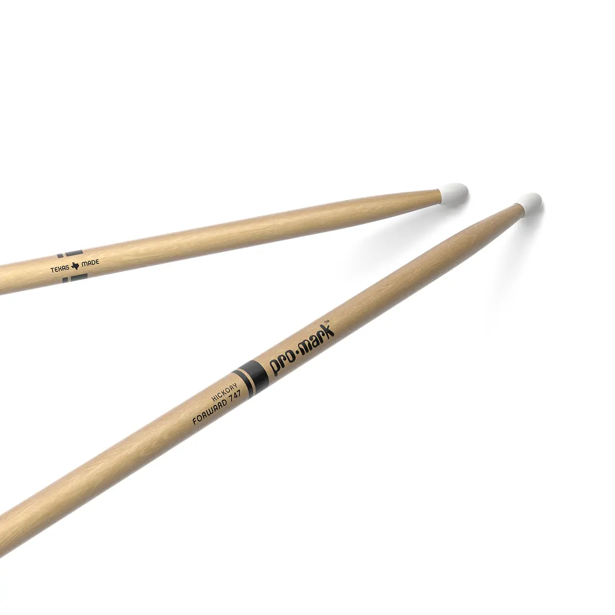 ProMark Hickory Drumsticks Nylon Tip | Classic, Forward 747, 16.25" - main product image