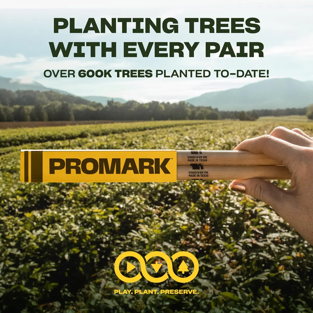 ProMark Hickory Drumsticks Nylon Tip | Classic, Forward 747, 16.25" - view 5