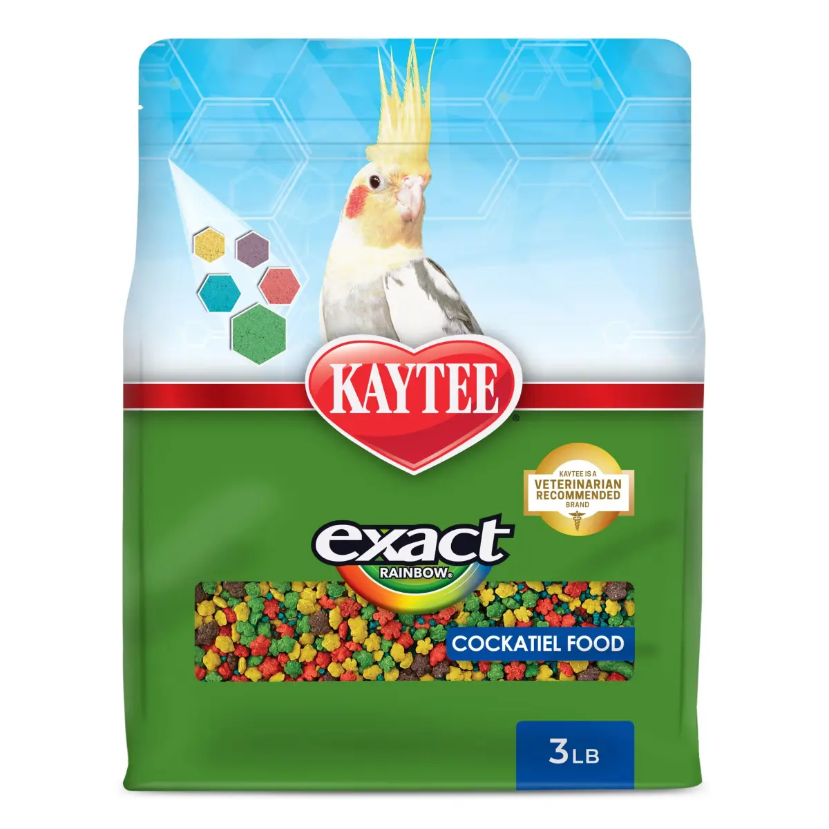 Kaytee Exact Rainbow Cockatiel Food 1.36 kg (3 lb) | Veterinarian Recommended Nutrition for Vibrant Plumage - main product image