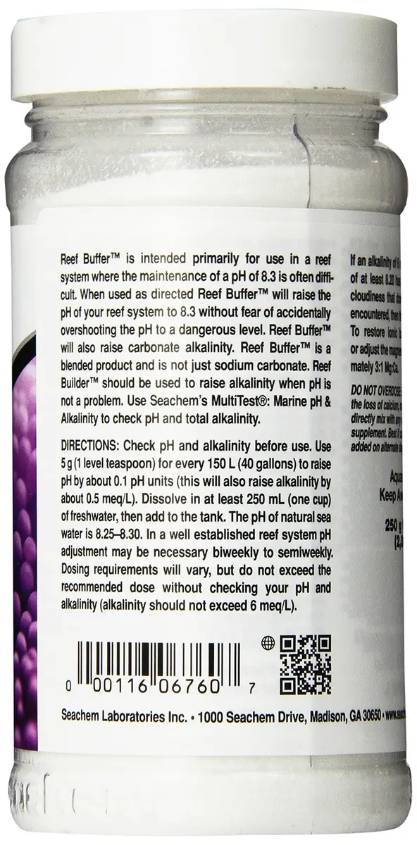 Seachem Reef Buffer 250 g / 8.8 oz | Raises pH to 8.3 & stabilizes reef systems - view 2