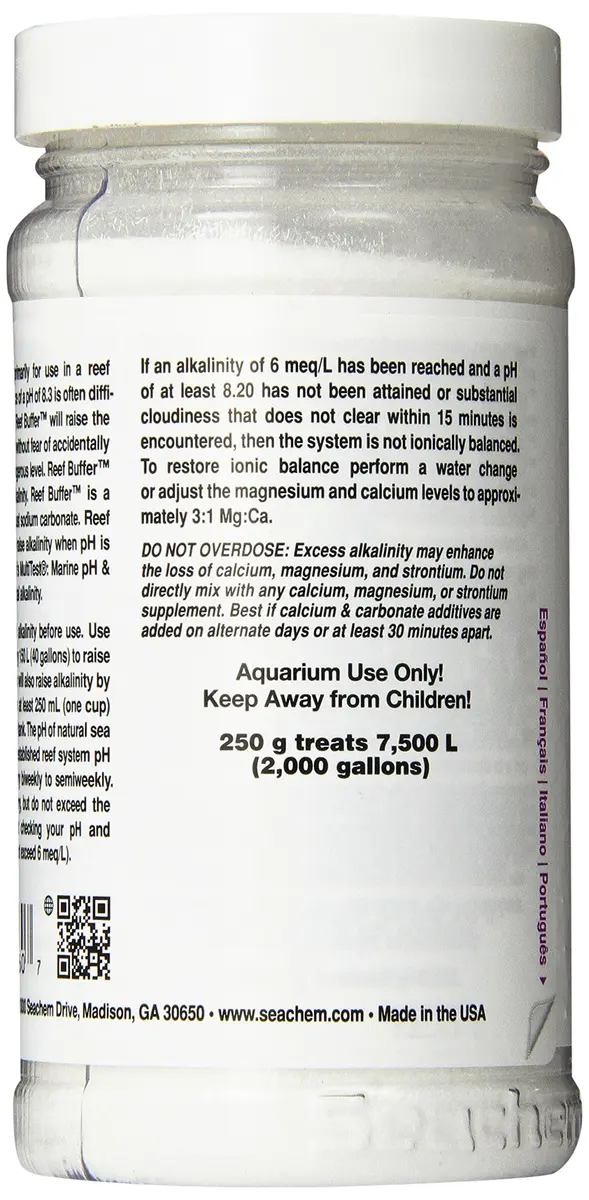 Seachem Reef Buffer 250 g / 8.8 oz | Raises pH to 8.3 & stabilizes reef systems - view 3