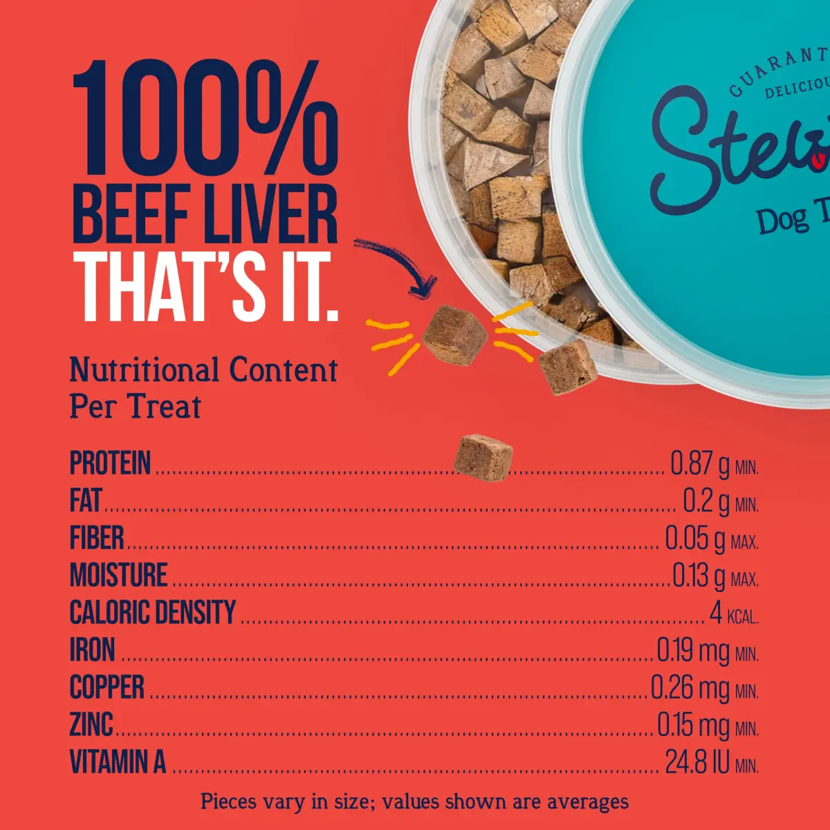 Stewart Freeze Dried Beef Liver Dog Treats 4 oz (113 g) Tub | High Protein Training Reward - view 7