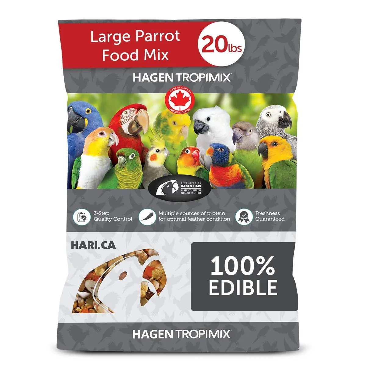Hari Tropimix Bird Food, Large Parrot Food with Seeds, Fruit, 9.07kg (20 lb) | Supports Feather Growth & Vivid Colors - main product image