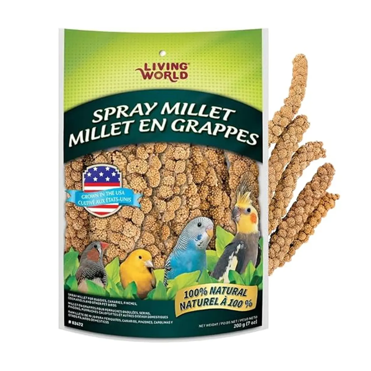 Living World Millet Spray for Birds 198g (7 Oz) | Naturally Delicious & Additive-Free Bird Treat - main product image