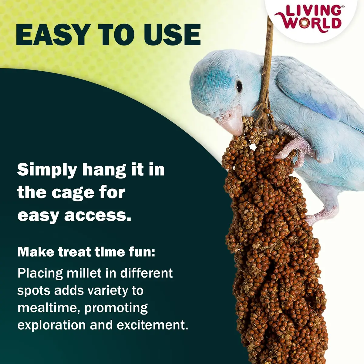 Living World Millet Spray for Birds 198g (7 Oz) | Naturally Delicious & Additive-Free Bird Treat - view 5