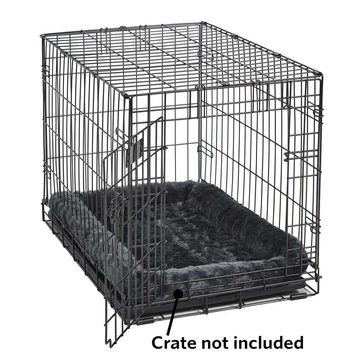 MidWest Homes for Pets QuietTime Bolster Dog Crate Bed 122cm (48 Inch) | Plush Faux Fur Comfort for Extra-Large Breeds - view 3