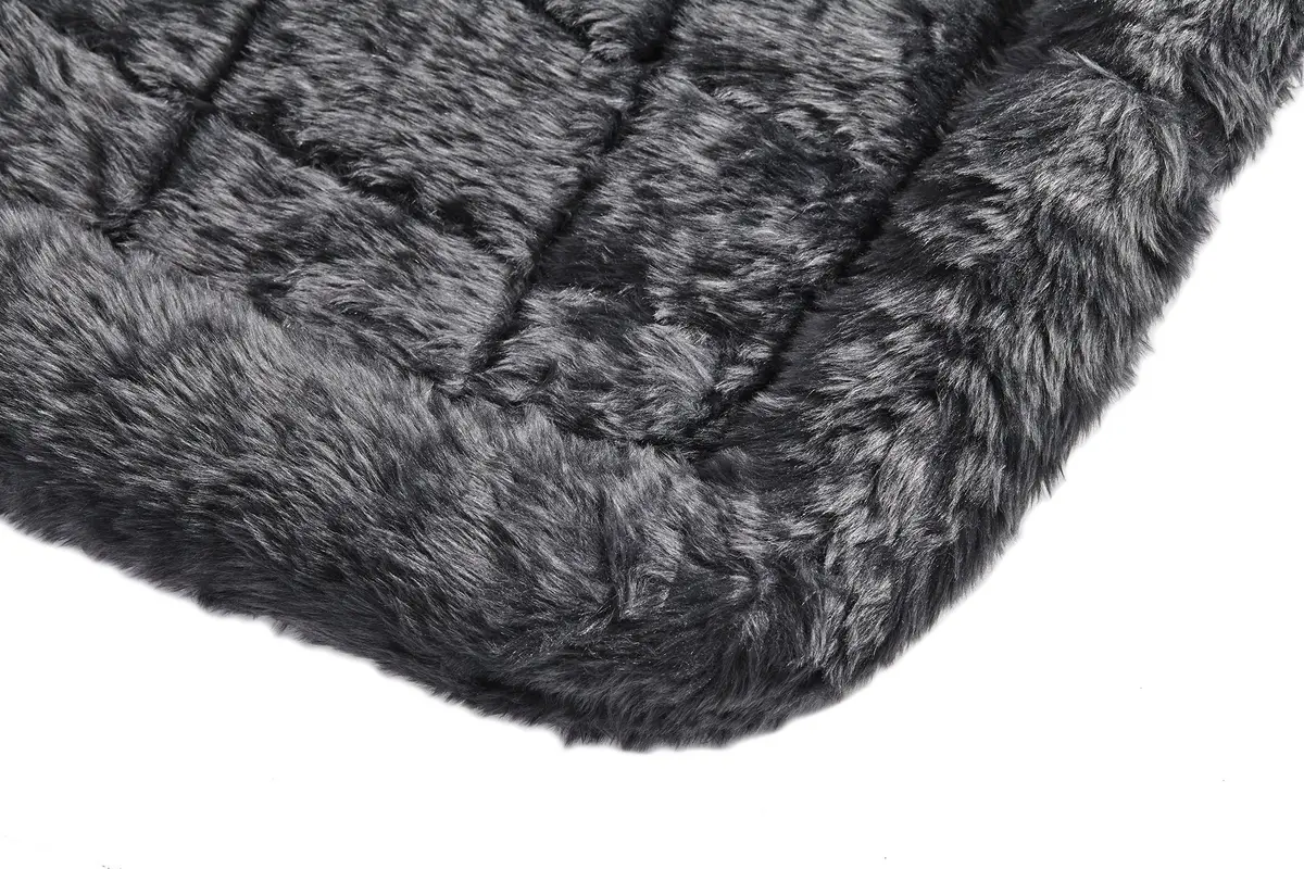 MidWest Homes for Pets QuietTime Bolster Dog Crate Bed 54" XL Breeds Gray | 137cm (54 Inch) Soft Faux Fur Mat - view 5