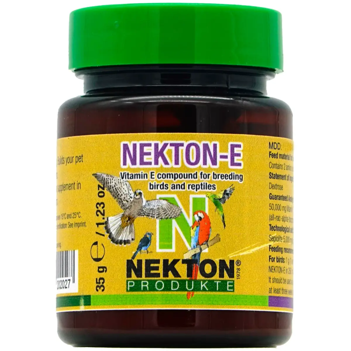 Nekton-E Vitamin E Supplement for Birds, 35gm (1.24 oz) | Supports Fertility & Health - main product image