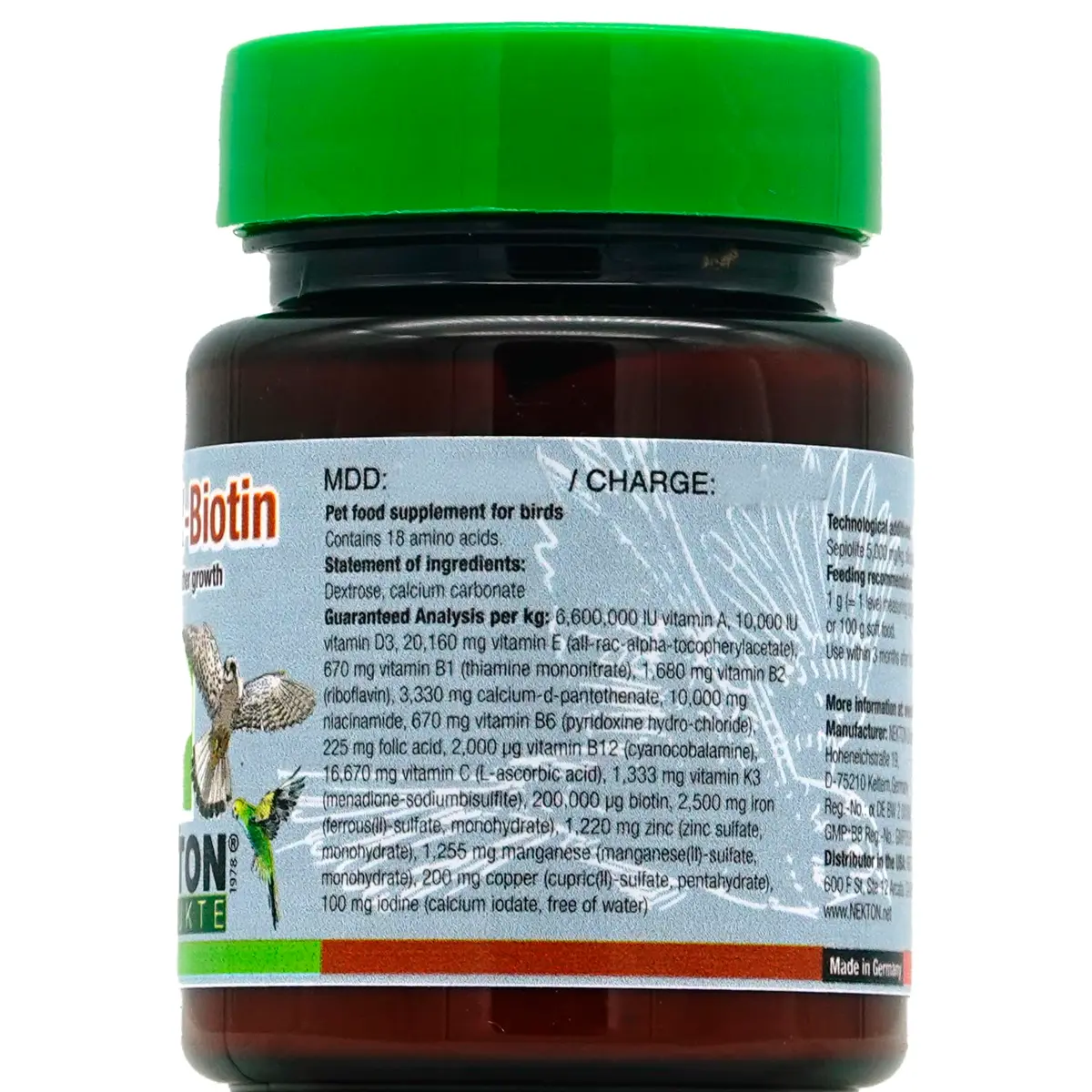 Nekton Bio for Feathering Bird Supplement 35gm (1.23oz) | Promotes Strong Healthy Plumage Growth - view 2