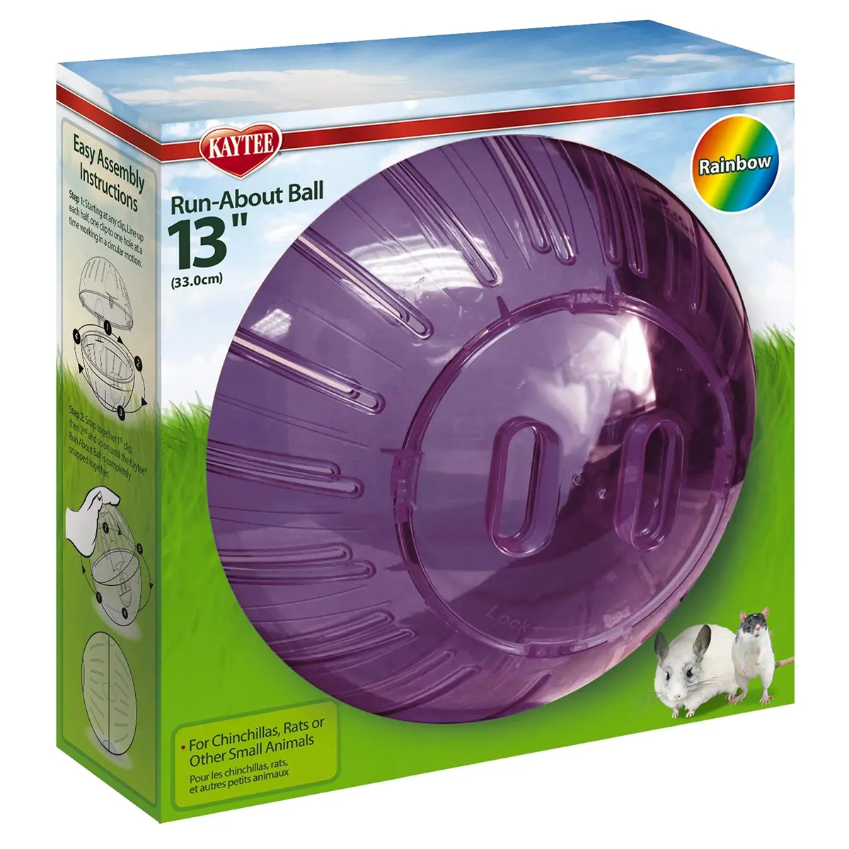 Kaytee 13" Assorted Color Run-About Exercise Ball For Pet Rats & Chinchillas - main product image
