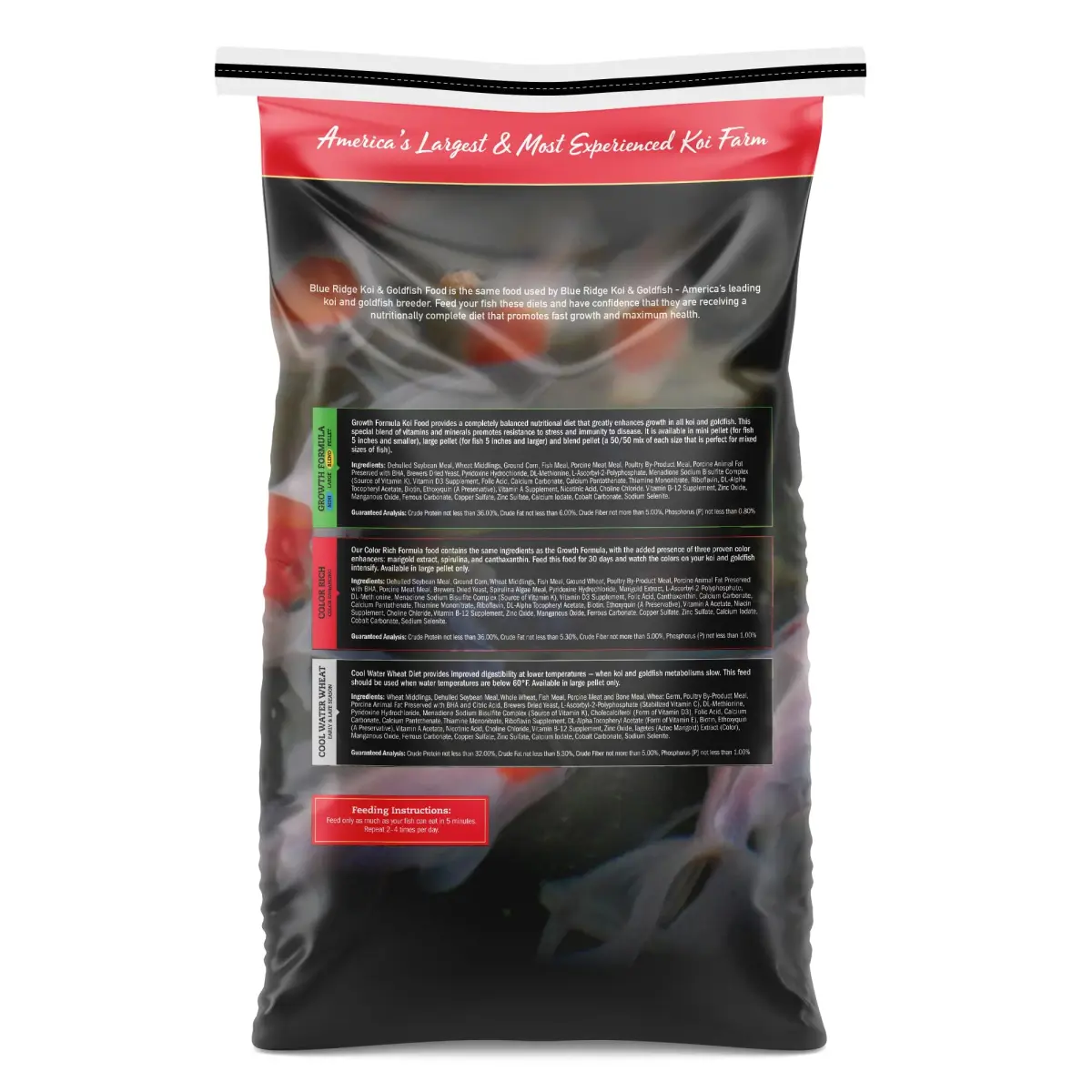 Blue Ridge Koi Fish Food Growth Formula Mini 12.56 kg (25 lb) | 36% Protein for Active Growth - view 2