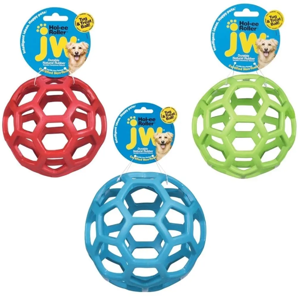 JW Pet HOL-ee Roller Dog Toy 3in Natural Rubber for Small Dogs | Puzzle & Treat Dispenser - view 2