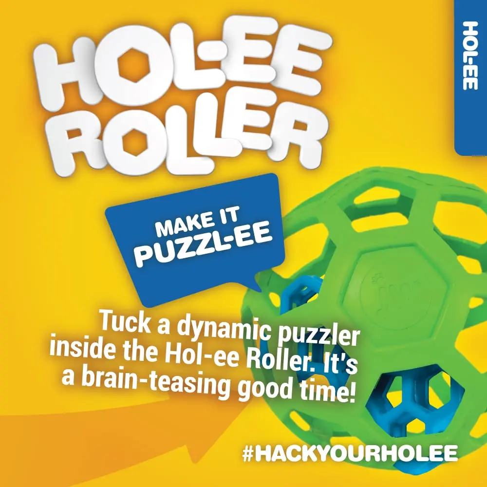 JW Hol-ee Roller Dog Toy 4.5in | Durable Rubber Puzzle Ball for Active Dogs - view 2