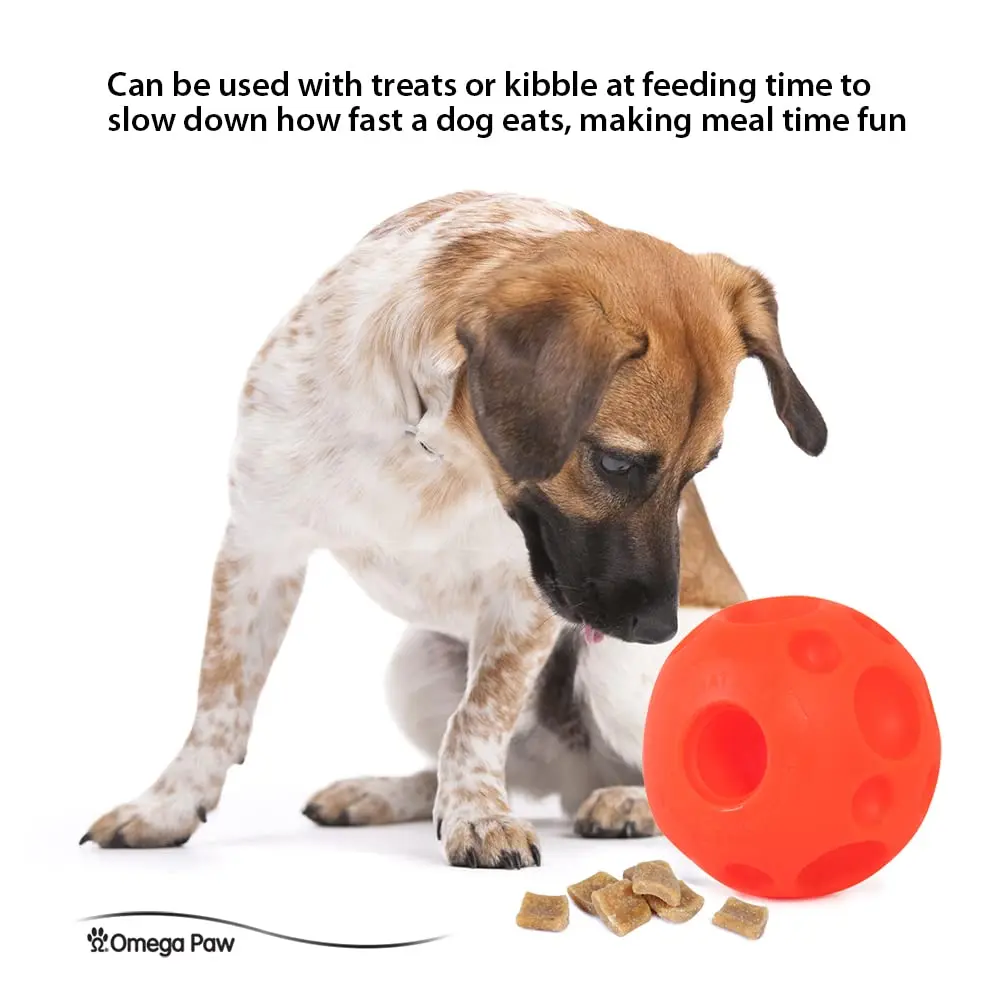 Omega Paw Tricky Treat Ball Large Orange | Interactive Treat Dispensing Dog Toy - view 4