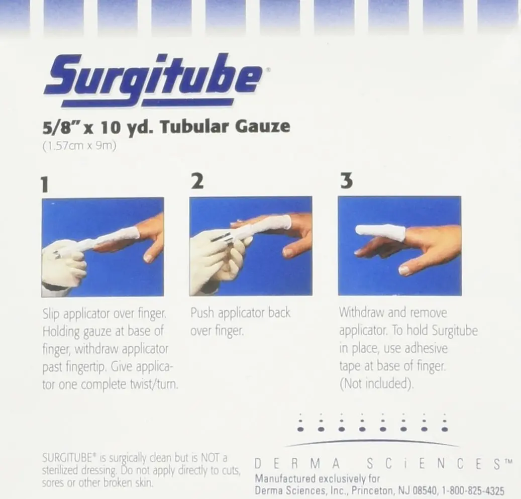 JAROFUREL Surgitube Tubular Bandage 5/8 in. x 10 yds. | Cotton, Hypoallergenic, Secure Dressing - view 2