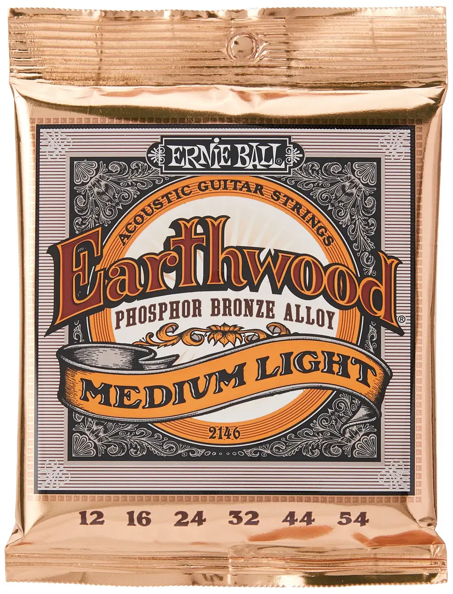 Ernie Ball Earthwood Medium Light Phosphor Bronze Acoustic Guitar Strings 12-54 Gauge | Warm Rich Tone - view 2