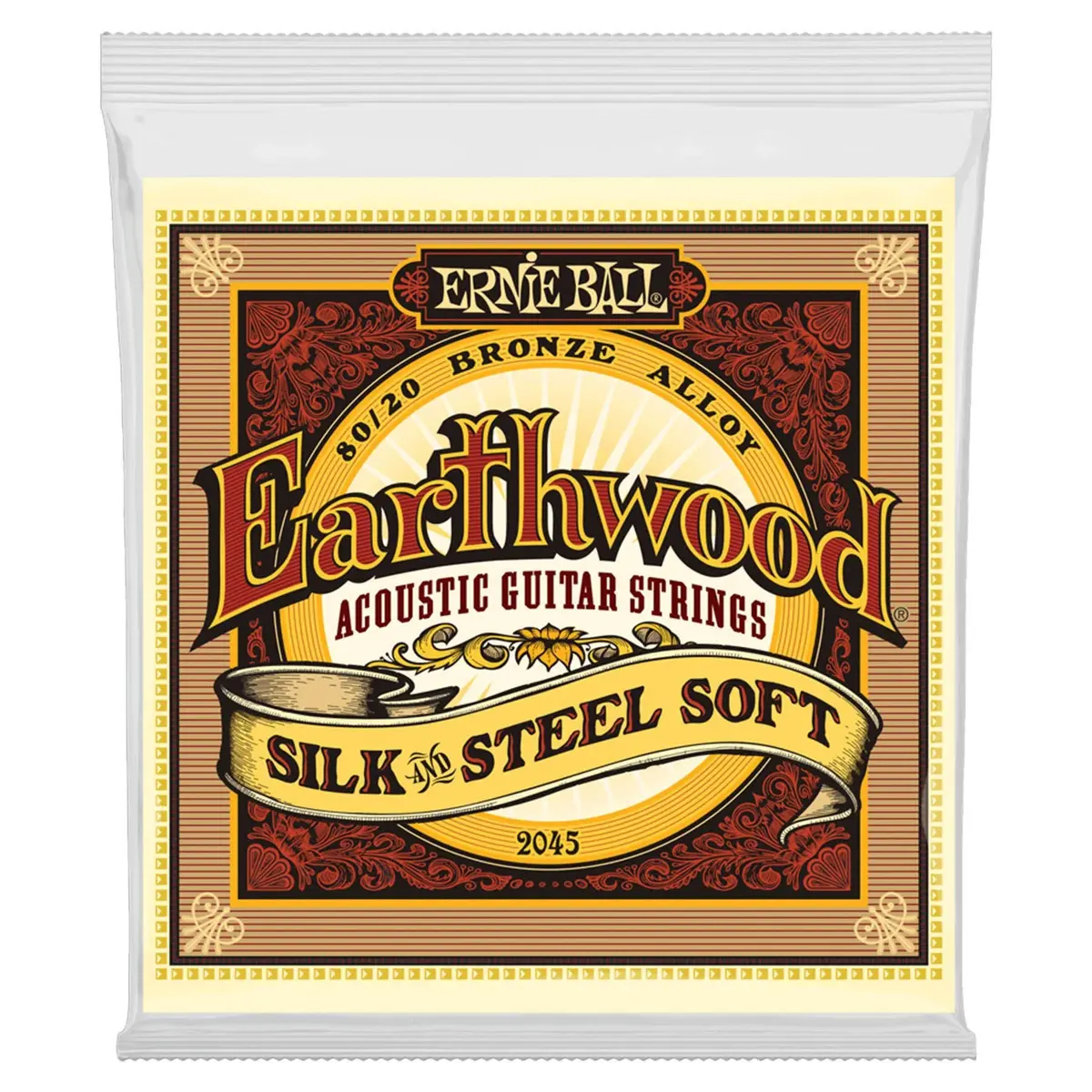 Ernie Ball Earthwood Silk and Steel Acoustic Guitar Strings, 11-52 Gauge | Warm, Mellow Tone with Silk Layer (P02045) - main product image