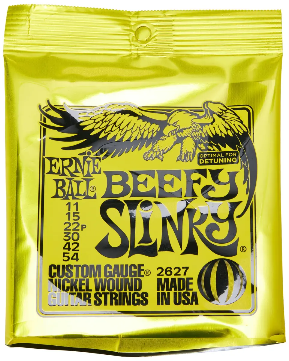 Ernie Ball Beefy Slinky Nickel Wound Electric Guitar Strings, 11-54 Gauge (P02627) | Long-lasting, optimal for detuning, USA import - view 2
