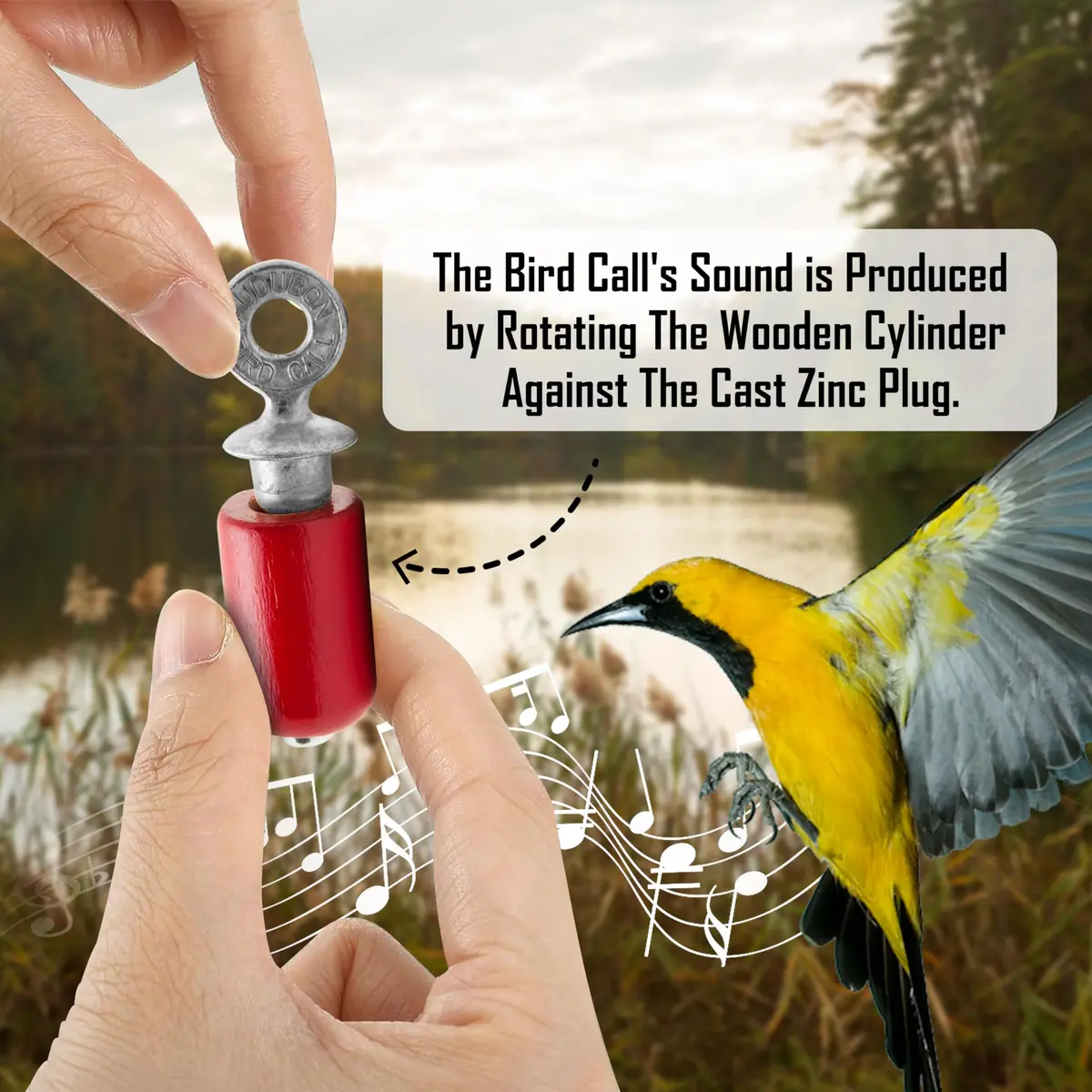 Audubon Red Bird Call | Hand-Tuned Birchwood & Zinc Metal - view 2
