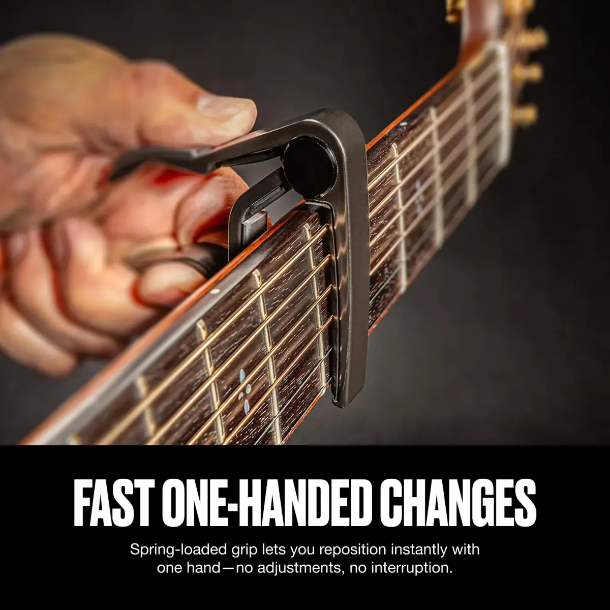 Jim Dunlop Trigger Acoustic Flat Capo Gold | Fast One-Handed Key Changes - view 3