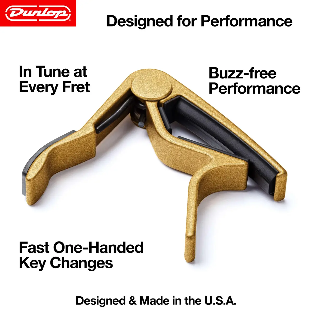Jim Dunlop Trigger® Capo Acoustic Curved - Gold | Quick-Action, Lightweight Aluminum - view 3