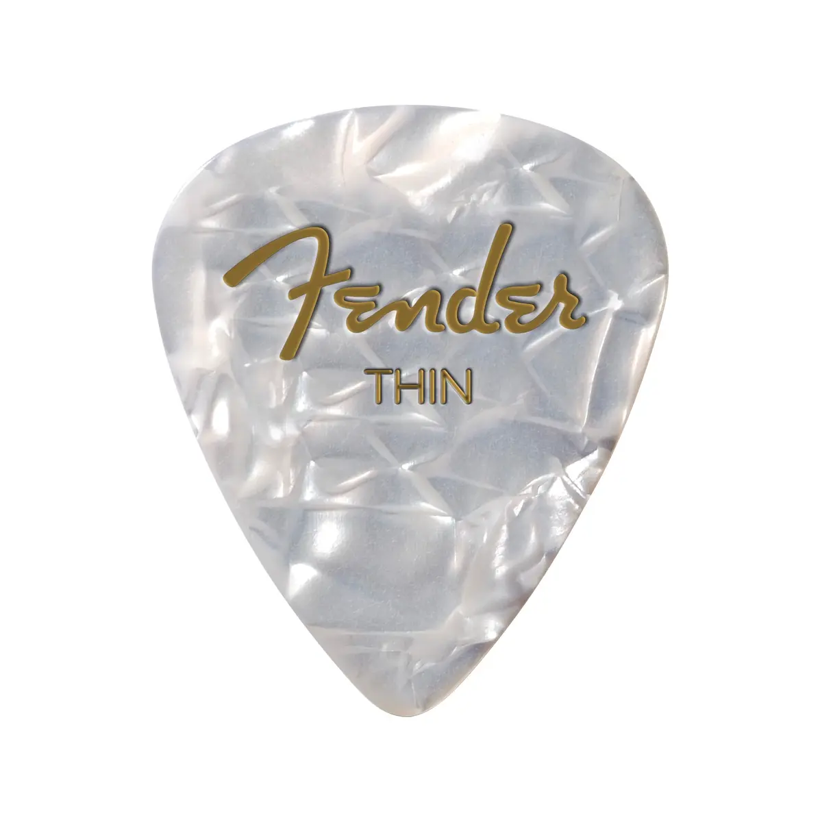 Fender Premium Celluloid Guitar Picks 351 Shape, White Moto, Thin, 12-Pack | Classic Feel & High Performance - main product image