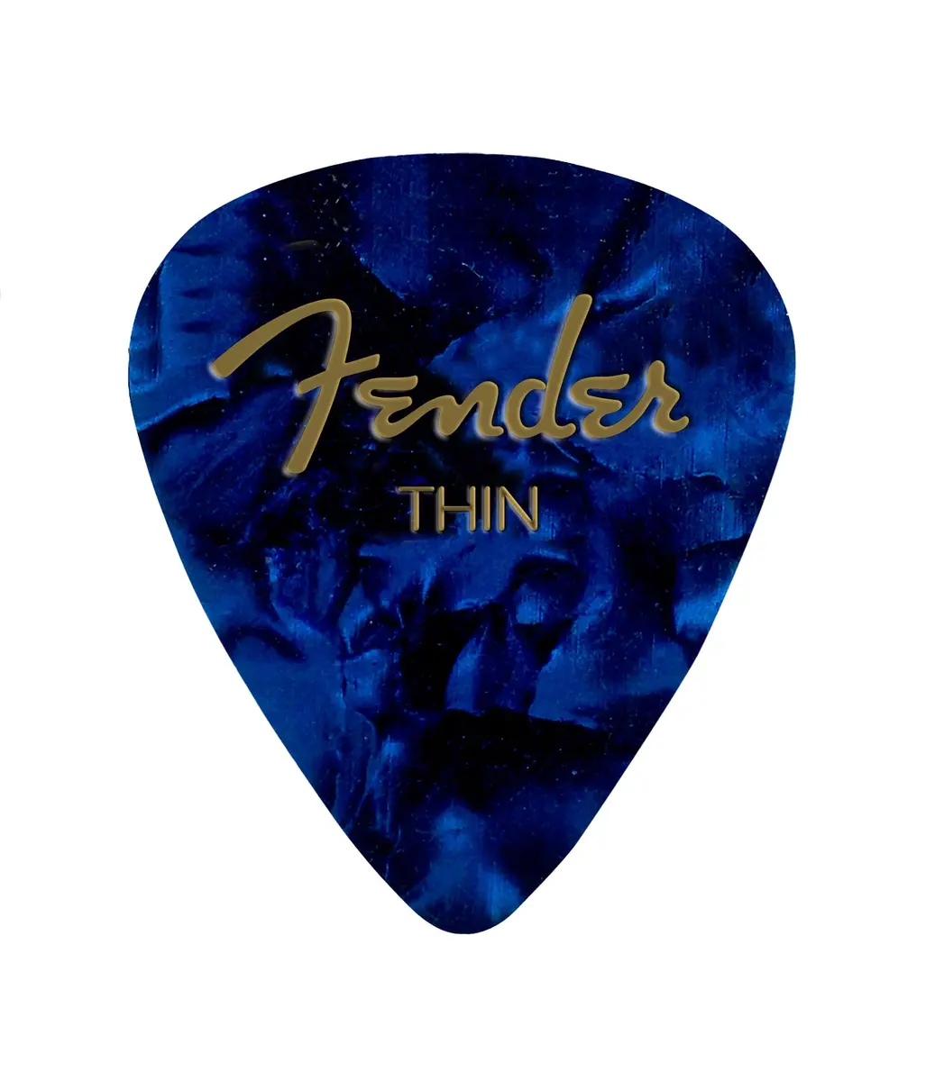 Fender Pearl Celluloid Picks, 351, Blue Moto, Thin | Classic tone & responsive feel - main product image
