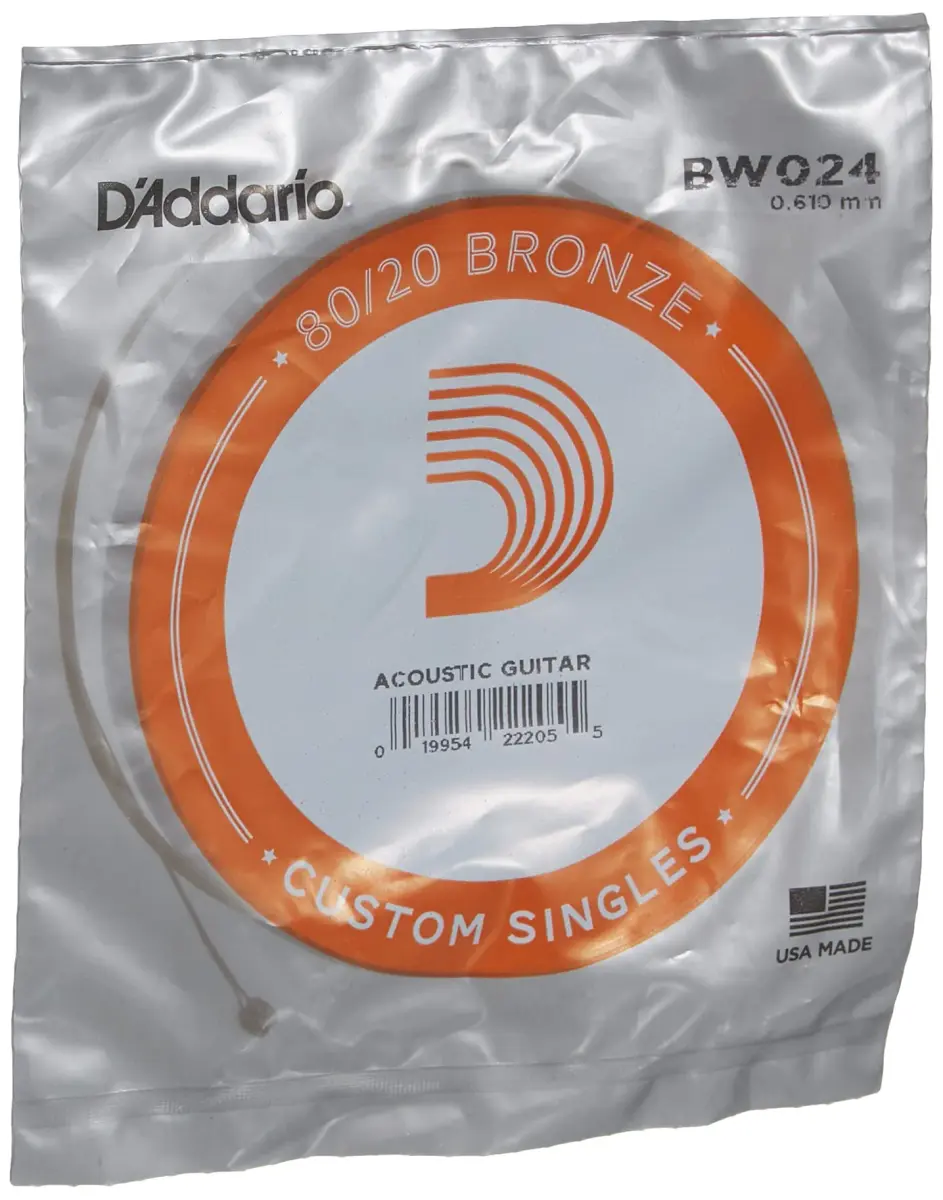 D'Addario BW024 Bronze Wound Acoustic Guitar Single String, .024 Gauge - view 2