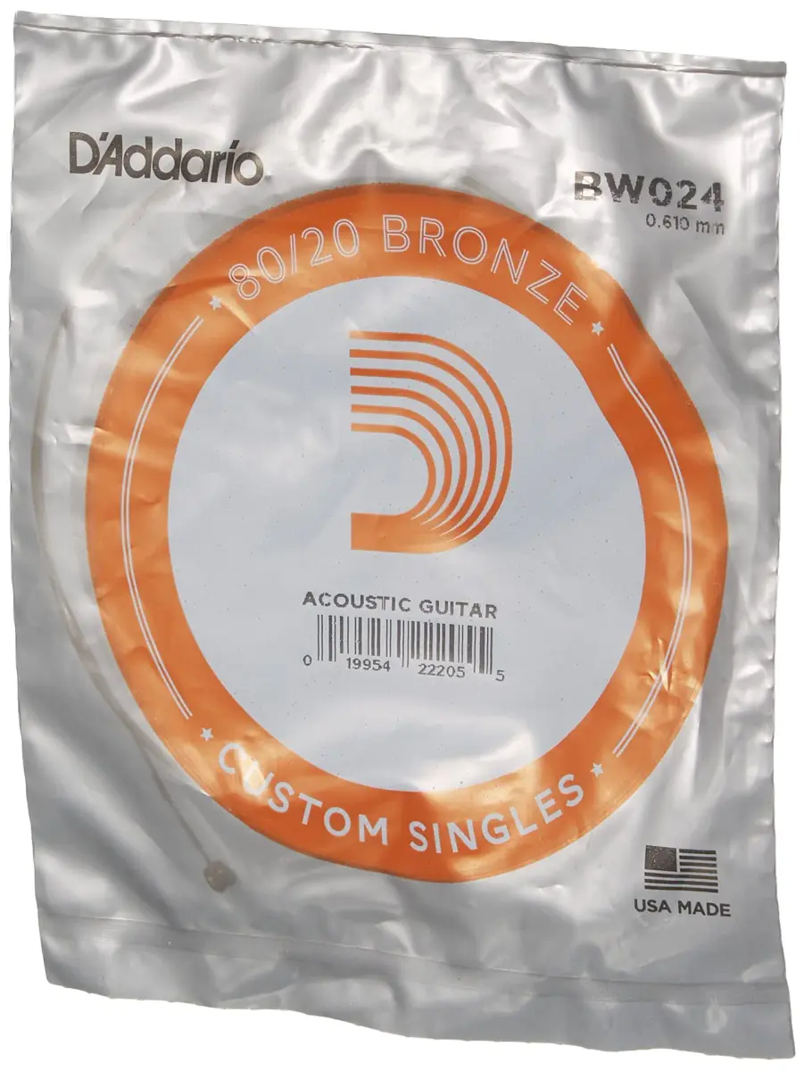 D'Addario BW024 Bronze Wound Acoustic Guitar Single String, .024 Gauge - view 3
