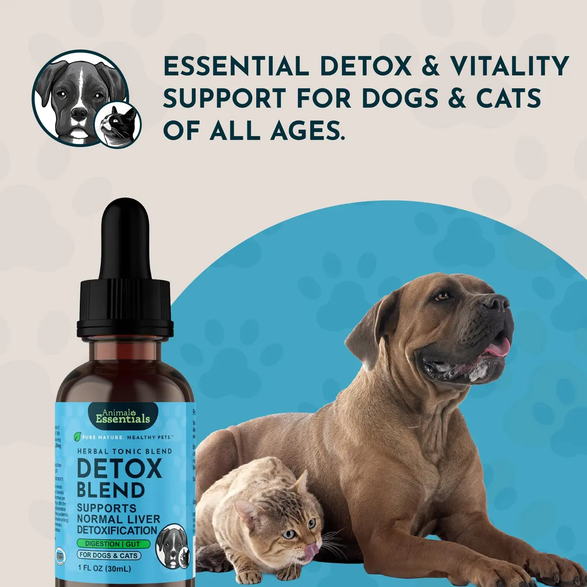 Animal Essentials Detox Blend - Liver Support for Dogs & Cats | Organic Herbal Formula, 1 Fl Oz - view 8