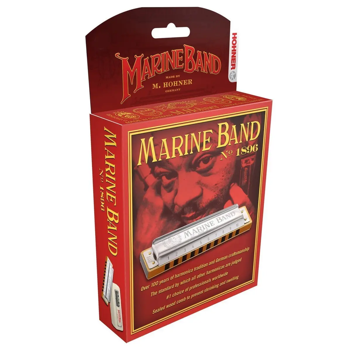 Hohner Marine Band - Key Of B Flat | Classic Diatonic Harmonica with Wooden Comb - main product image