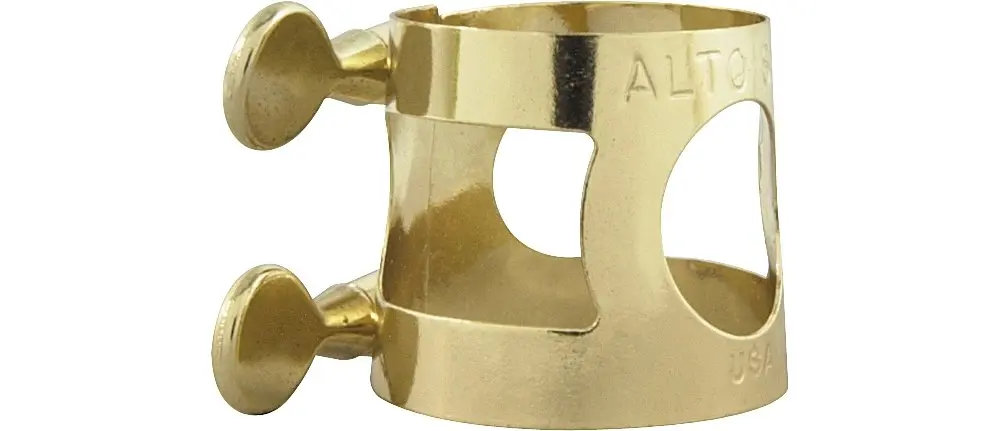 Yamaha Alto Saxophone Ligature YAC 1607 Brass | Fits Most Standard Mouthpiece Brands - main product image