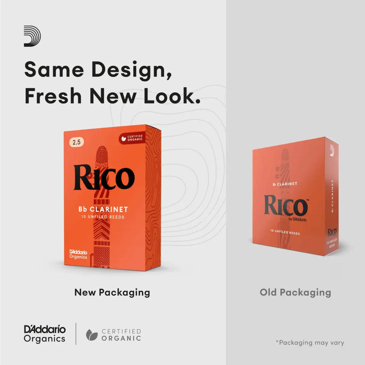 D'Addario Rico Organic Alto Saxophone Reeds, Strength 2.5, 10 Pack | Consistent Response for Beginners - view 3