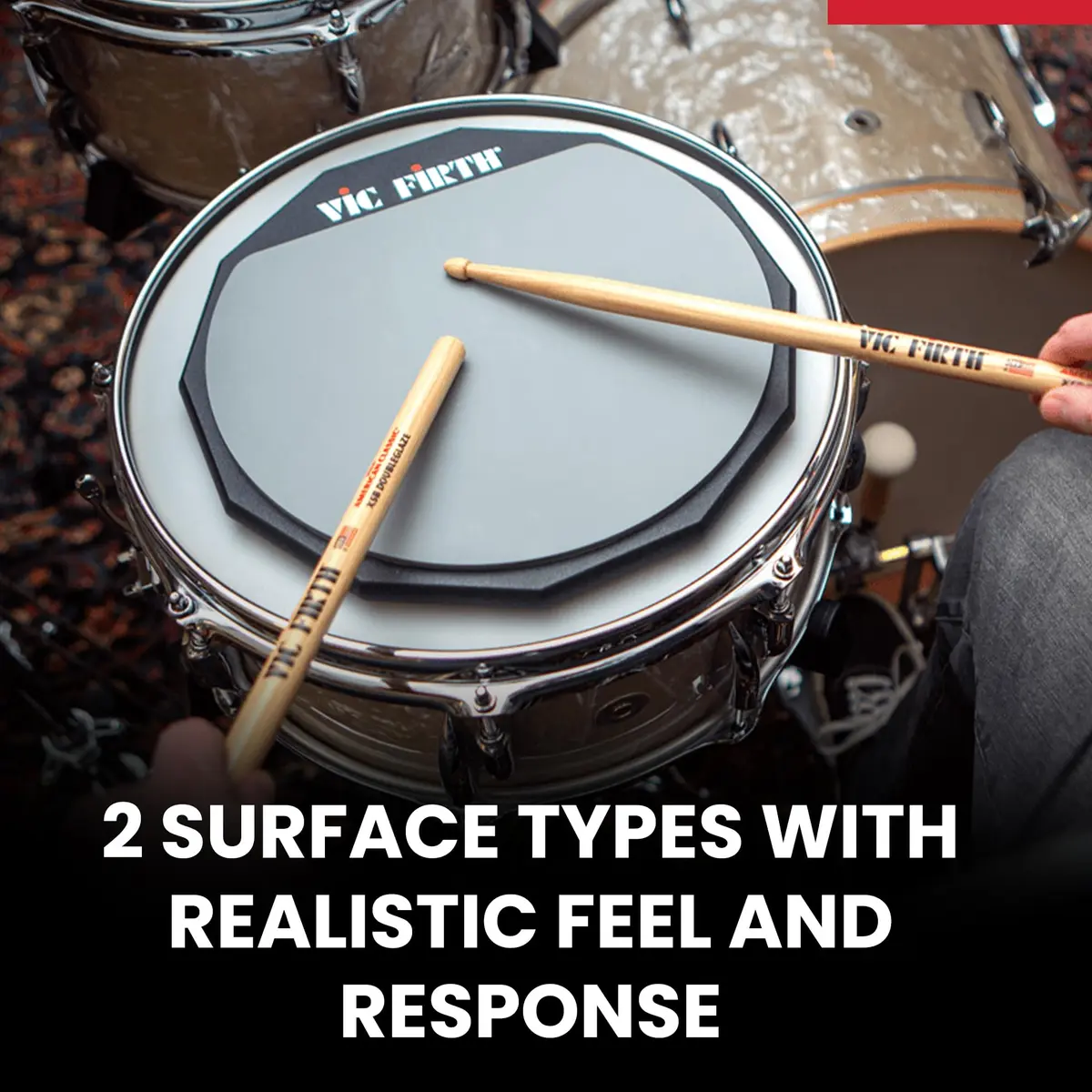 Vic Firth PAD6D 6" Double-Sided Practice Pad | Realistic Drumhead Feel & Quick Rebound - view 3