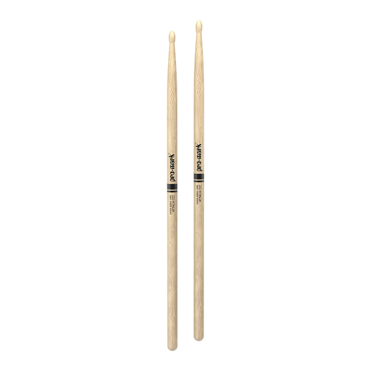 ProMark Classic Attack 727 Shira Kashi Oak Drumsticks Oval Wood Tip 41.3 cm (16.25") Pair | Forward-Weighted Power & Durability - view 3
